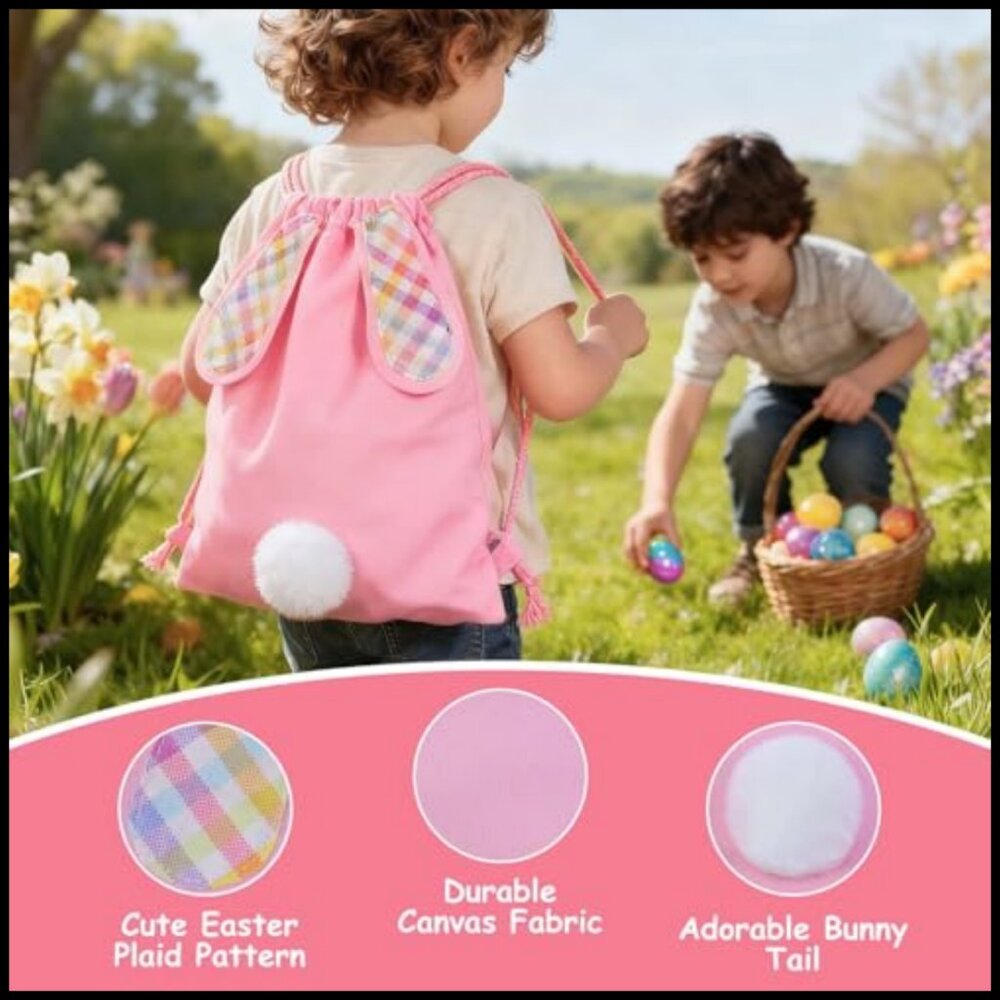 Canvas Drawstring Backpack Reusable Cinch Bag Eas… - image 4